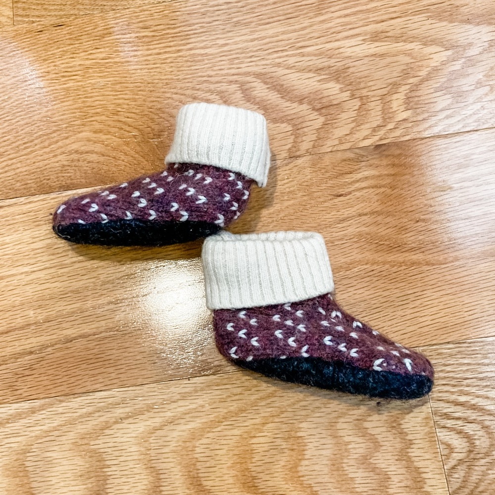 Upcycled Sweater Baby Booties